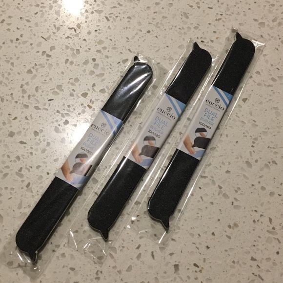 NAIL FILE 3 pc manicure professional pro emery board 100/180 pusher point NEW - Picture 2 of 6